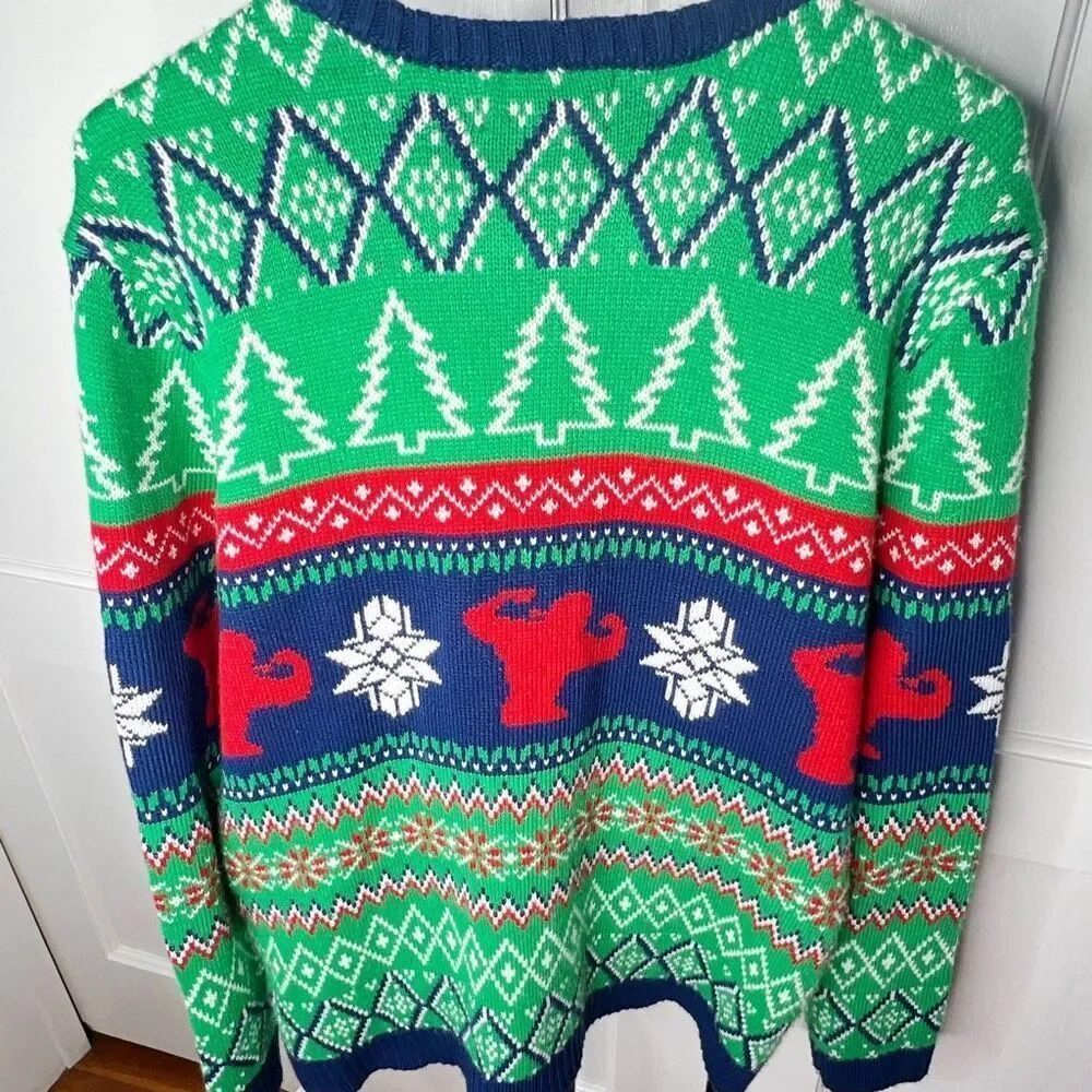 Blizzard Bay Mens Ugly Christmas Sweater North Swole Bodybuilder Drink Pocket M